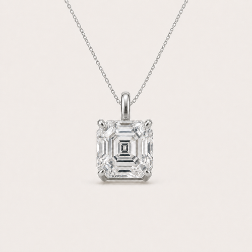 Asscher Solitaire Diamond Pendant Top | K14/K18 , 1.0ct～2.0ct