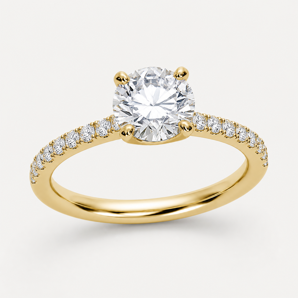 BRILLIANCE Round Pavé Ring | K14/K18,1.0ct～2.0ct