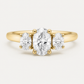 THREE Oval Three-Stone Ring | K14/K18, 1.0ct～2.0ct