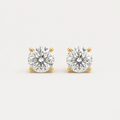 Round Diamond Stud Earrings | K14/K18 , 1.0ct～4.0ct