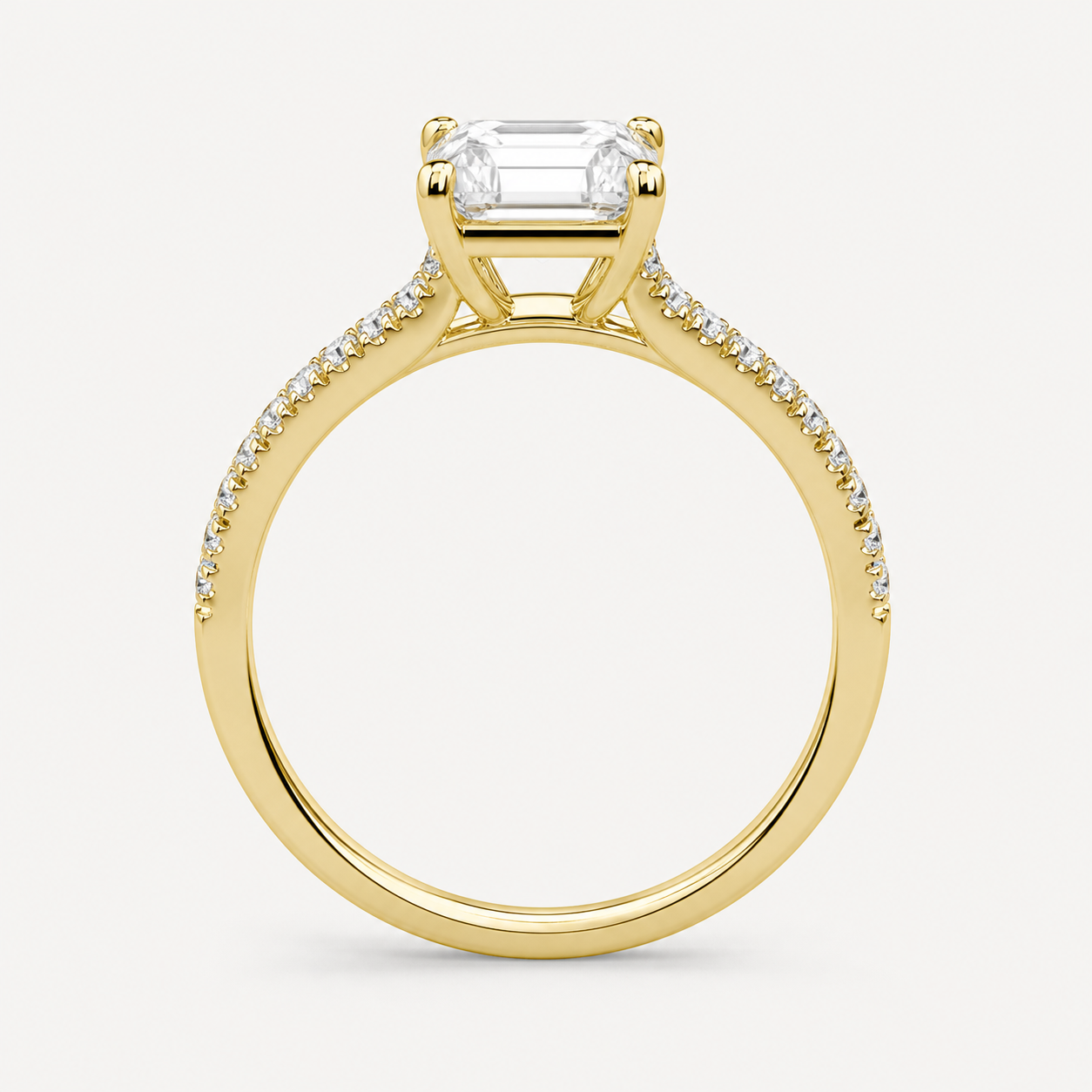 BRILLIANCE Emerald Pavé Solitaire Ring | K14/K18,1.0ct～2.0ct