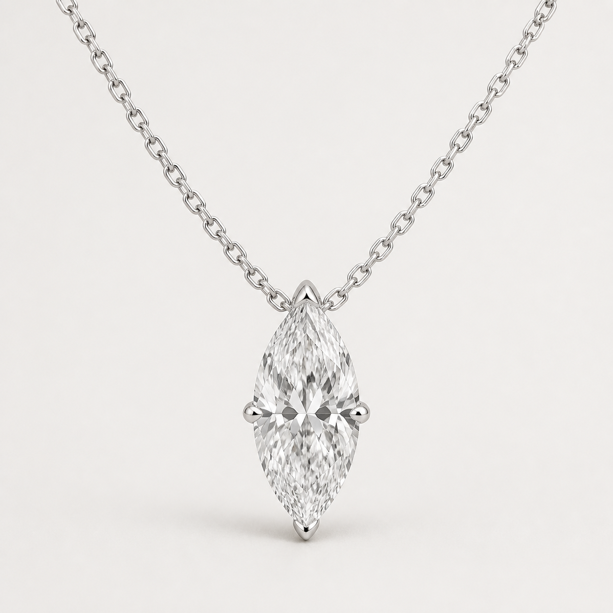 Marquise Solitaire Diamond Pendant Top | K14/K18 , 1.0ct～2.0ct