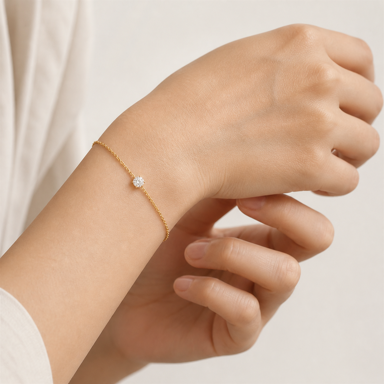 K14 Solitaire Bracelet | 0.5ct
