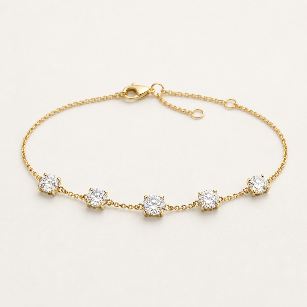 K14 5-Stone Bracelet | 2.5ct
