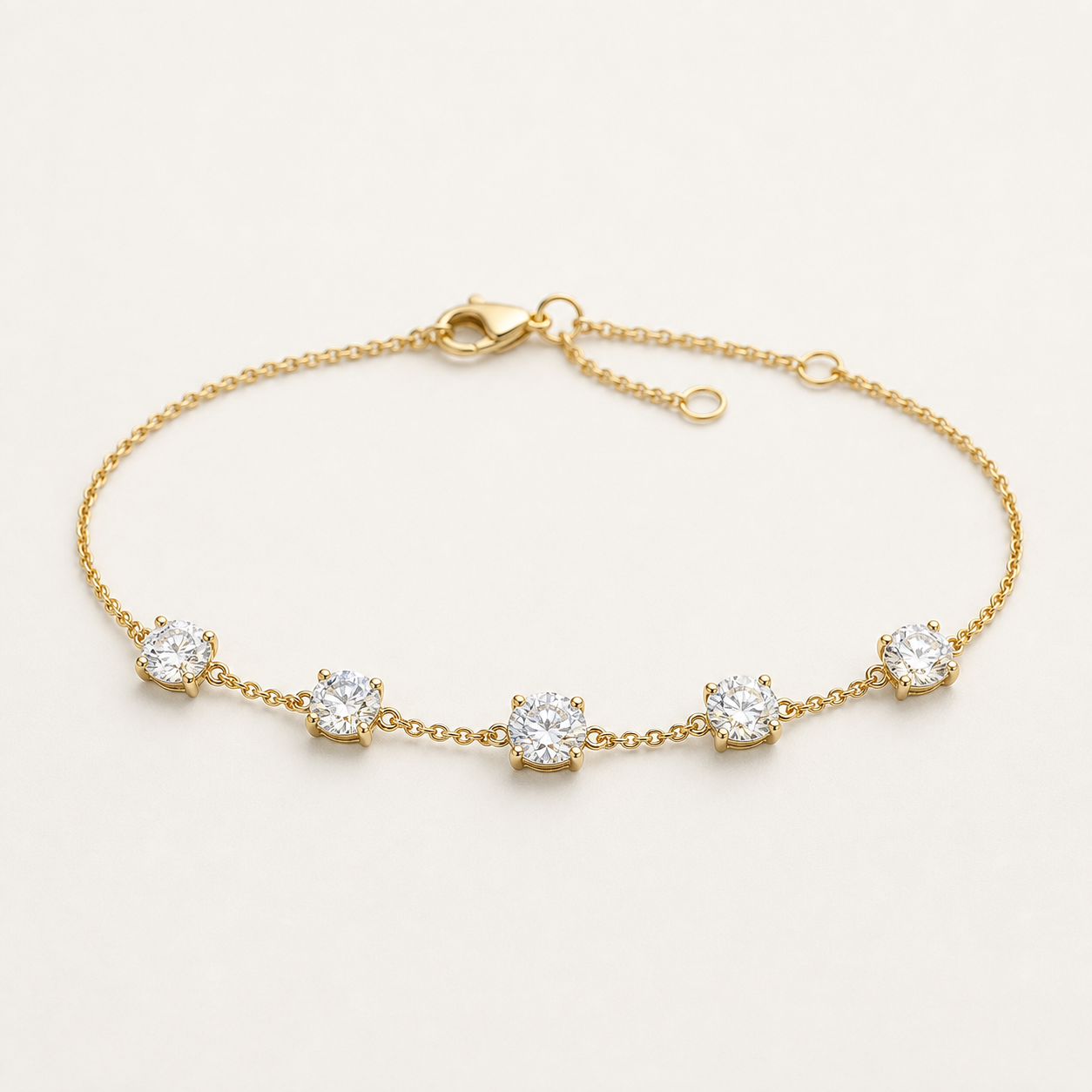 K14 5-Stone Bracelet | 2.5ct