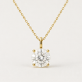 Round Solitaire Diamond Pendant Top | K14/K18 , 1.0ct～2.0ct