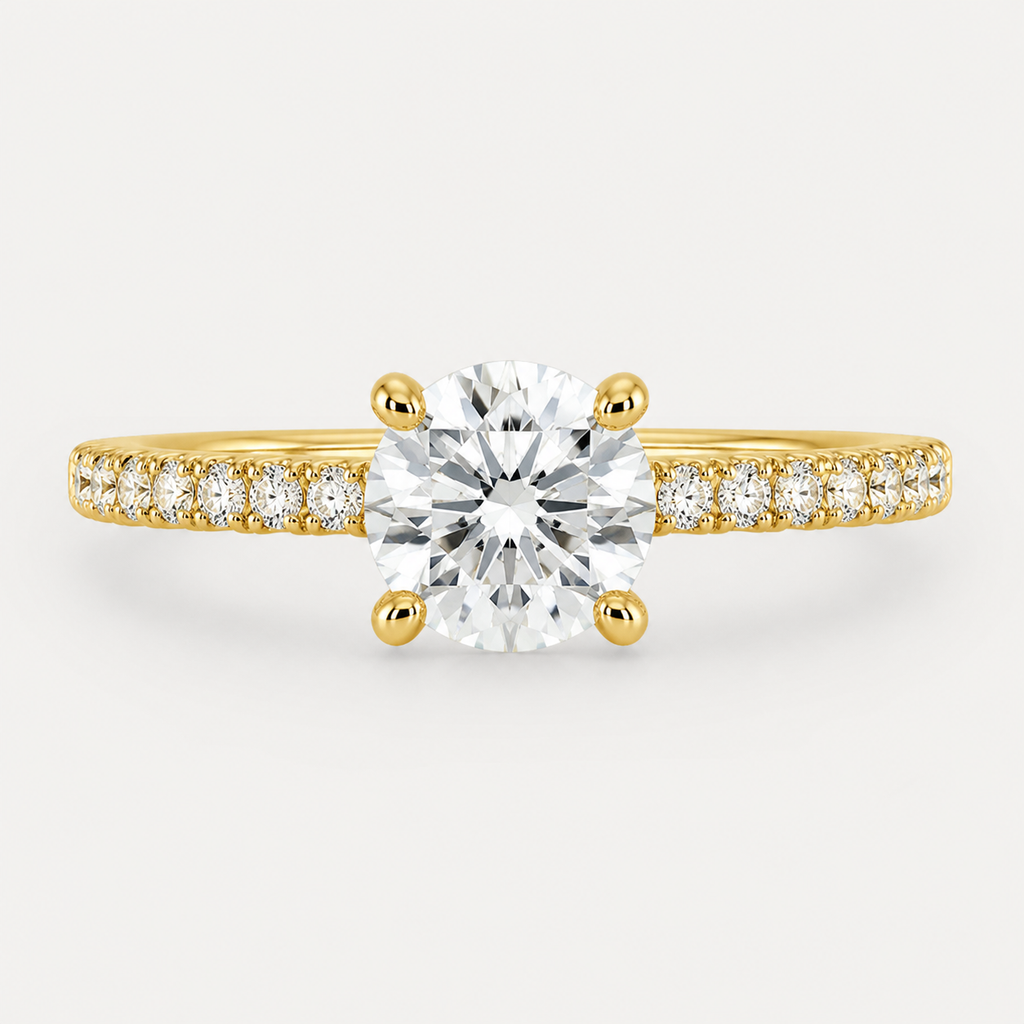 BRILLIANCE Round Pavé Ring | K14/K18,1.0ct～2.0ct