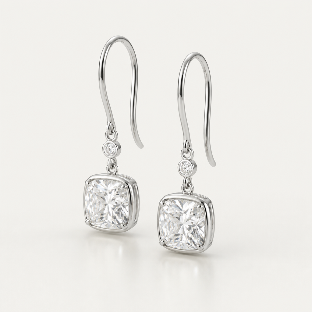 Classic Cushion Drop Earrings | K14/K18