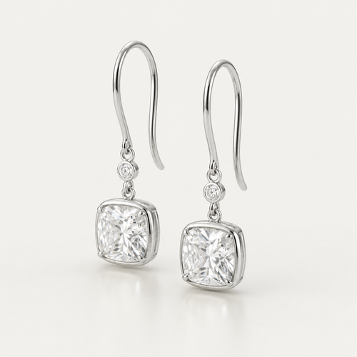 Classic Cushion Drop Earrings | K14/K18