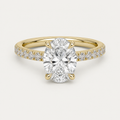 BRILLIANCE Oval Hidden Halo Pavé Ring | K14/K18,1.0ct～2.0ct