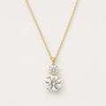 Duo Round Diamond Pendant Top | K14/K18 , 1.3ct～2.3ct