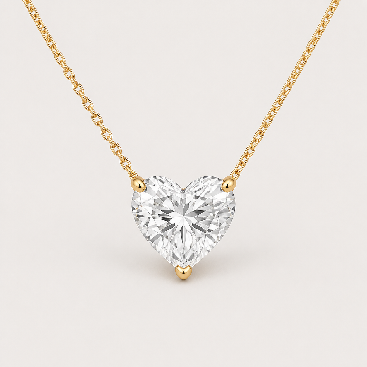 Heart Solitaire Diamond Pendant Top | K14/K18 , 1.0ct～2.0ct