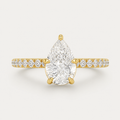 BRILLIANCE Pear Hidden Halo Pavé Ring | K14/K18,1.0ct～2.0ct
