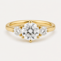 THREE Round Three-Stone Ring | K14/K18, 1.0ct～2.0ct