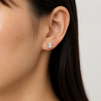 エメラルドカット スタッド ラボグロウンダイヤモンドピアス 1ct×2〜（4）
