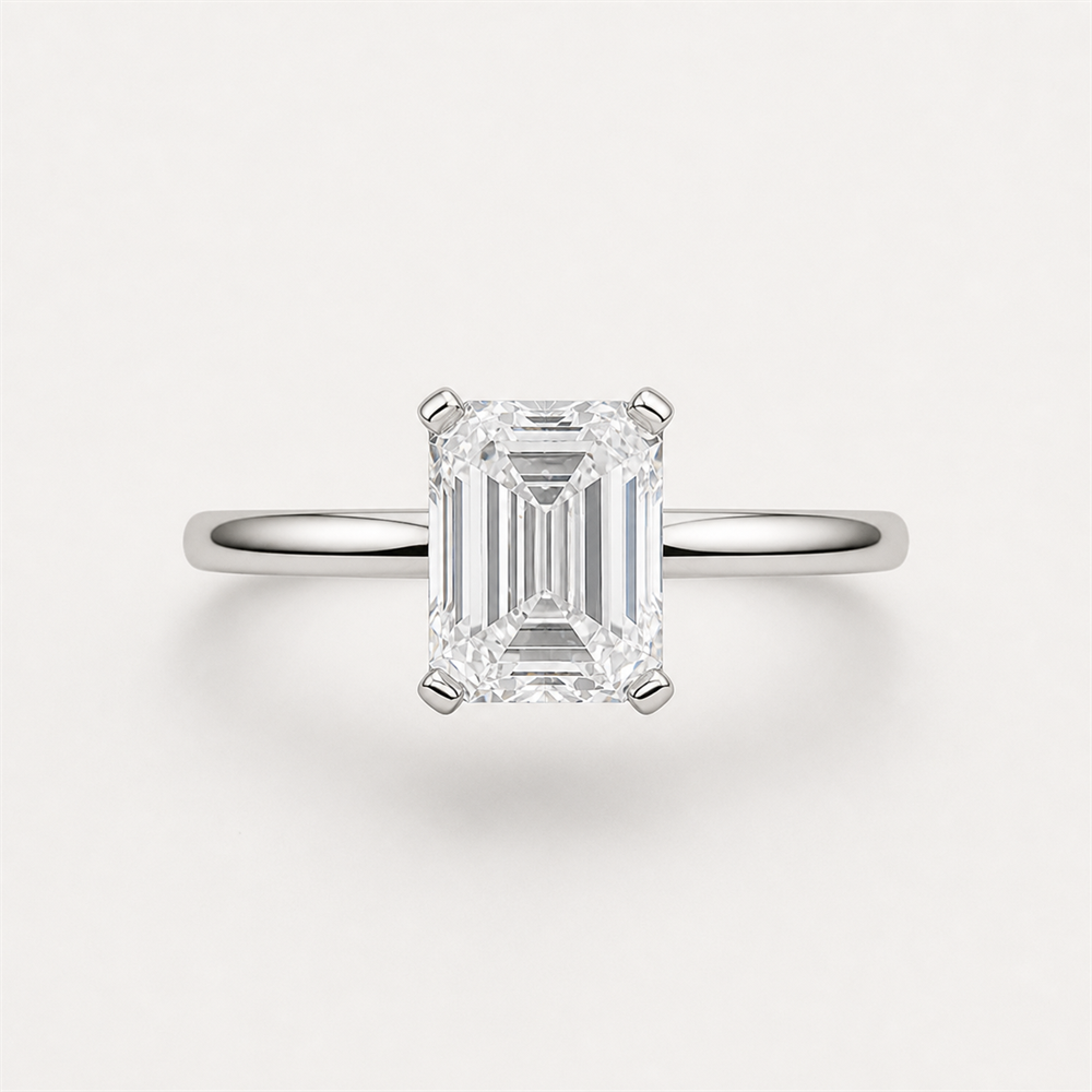 CLASSIC Emerald Solitaire Ring | K14/K18, 1.0ct～2.0ct
