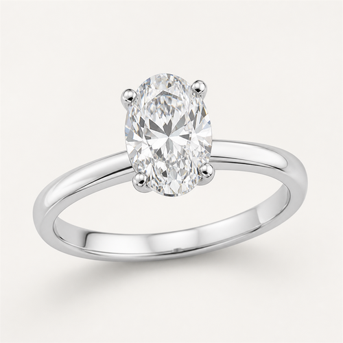 CLASSIC Oval Solitaire Ring | K14/K18, 1.0ct～2.0ct