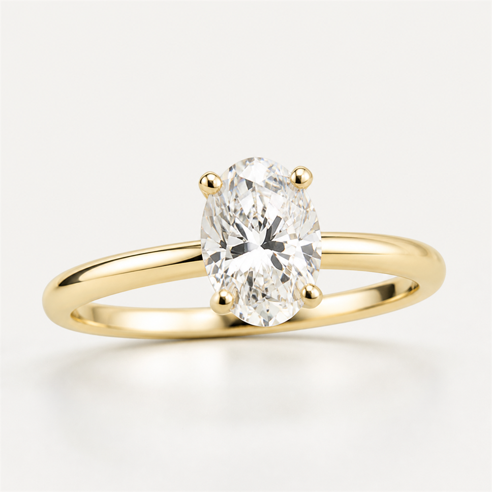 CLASSIC Oval Solitaire Ring | K14/K18, 1.0ct～2.0ct