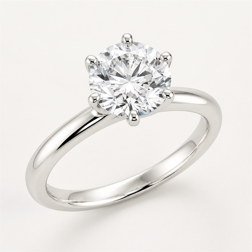 CLASSIC Round Solitaire Ring | K14/K18, 1.0ct～2.0ct